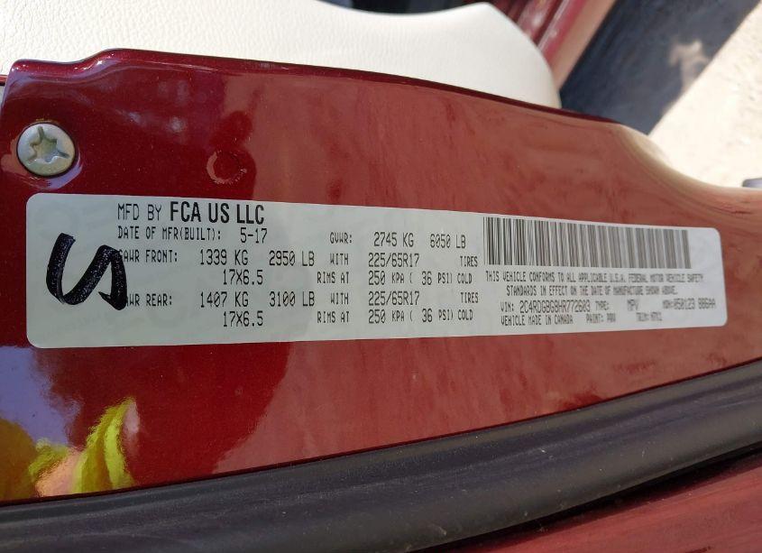 Photo 9 of 2017 Dodge Grand CARAVAN SE (VIN 2C4RDGBG8HR772603)