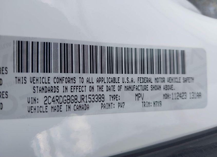 Photo 9 of 2018 Dodge Grand CARAVAN SE PLUS (VIN 2C4RDGBG8JR153389)