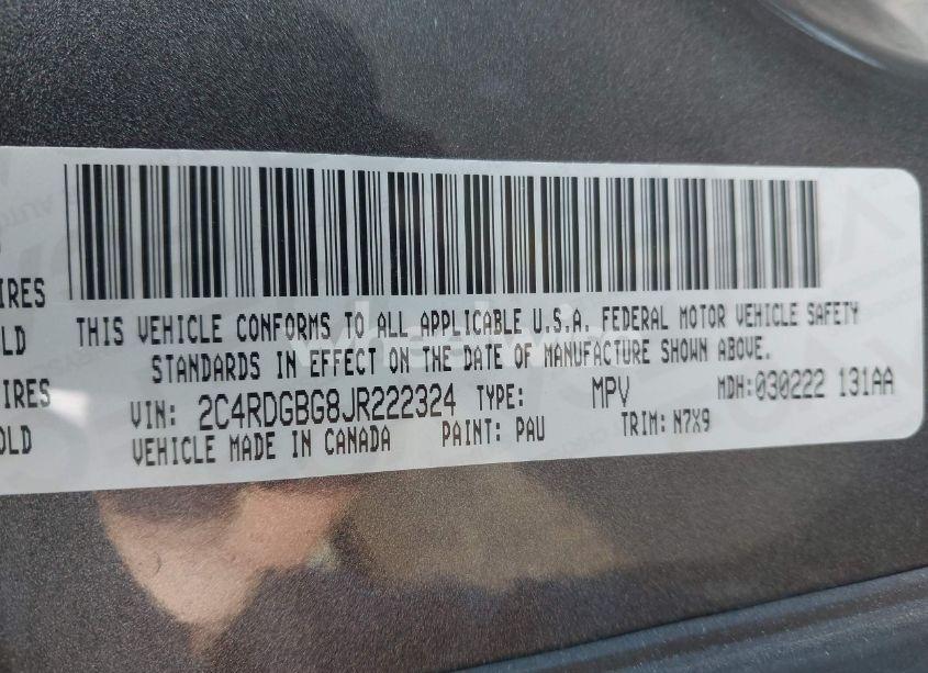 Photo 9 of 2018 Dodge Grand CARAVAN SE PLUS (VIN 2C4RDGBG8JR222324)