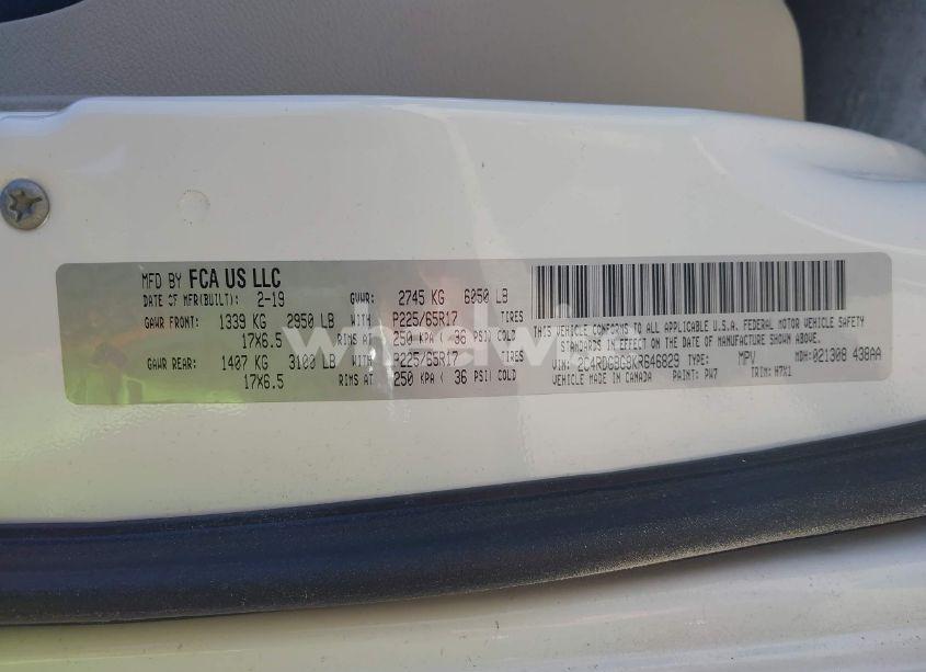 Photo 9 of 2019 Dodge Grand CARAVAN SE (VIN 2C4RDGBG8KR646829)