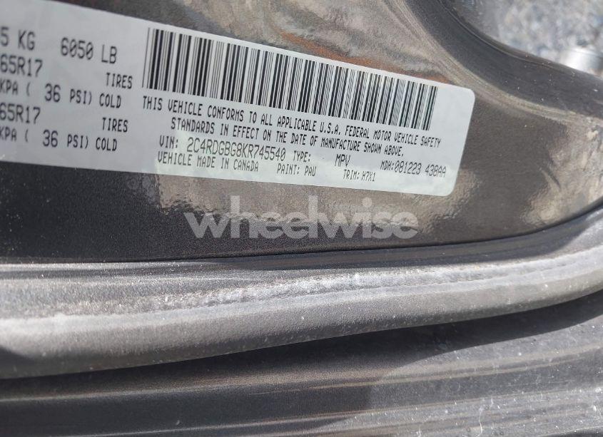 Photo 9 of 2019 Dodge Grand CARAVAN SE (VIN 2C4RDGBG8KR745540)