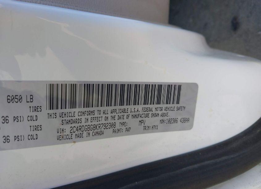 Photo 9 of 2019 Dodge Grand CARAVAN SE (VIN 2C4RDGBG8KR792308)