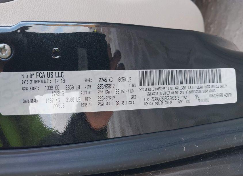 Photo 9 of 2019 Dodge Grand CARAVAN SE (VIN 2C4RDGBG8KR806272)