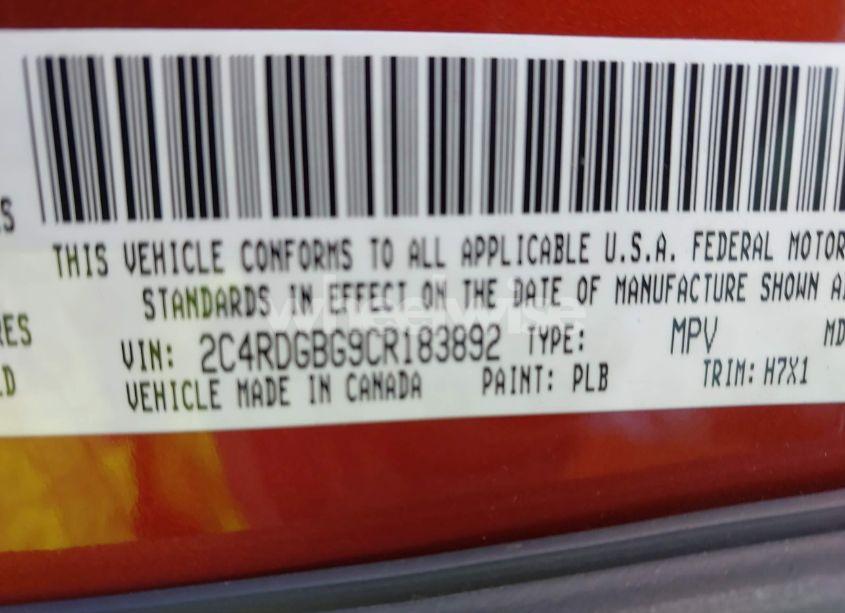 Photo 9 of 2012 Dodge Grand CARAVAN SE/AVP (VIN 2C4RDGBG9CR183892)