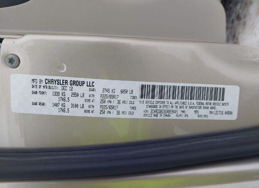 Photo 9 of 2013 Dodge Grand CARAVAN SE (VIN 2C4RDGBG9DR659401)