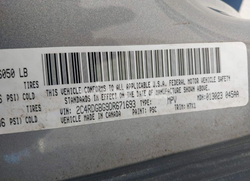 Photo 9 of 2013 Dodge Grand CARAVAN SE (VIN 2C4RDGBG9DR671693)