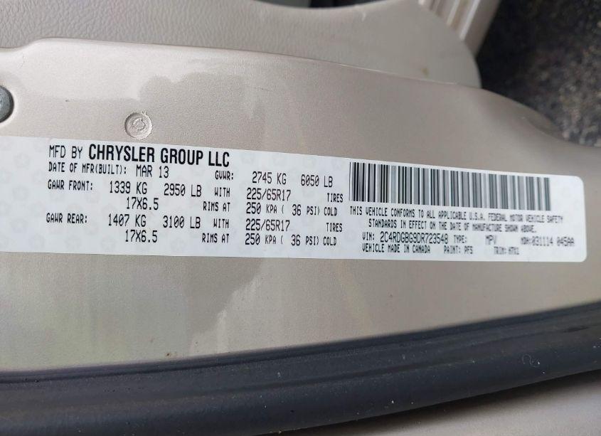 Photo 9 of 2013 Dodge Grand CARAVAN SE (VIN 2C4RDGBG9DR723548)