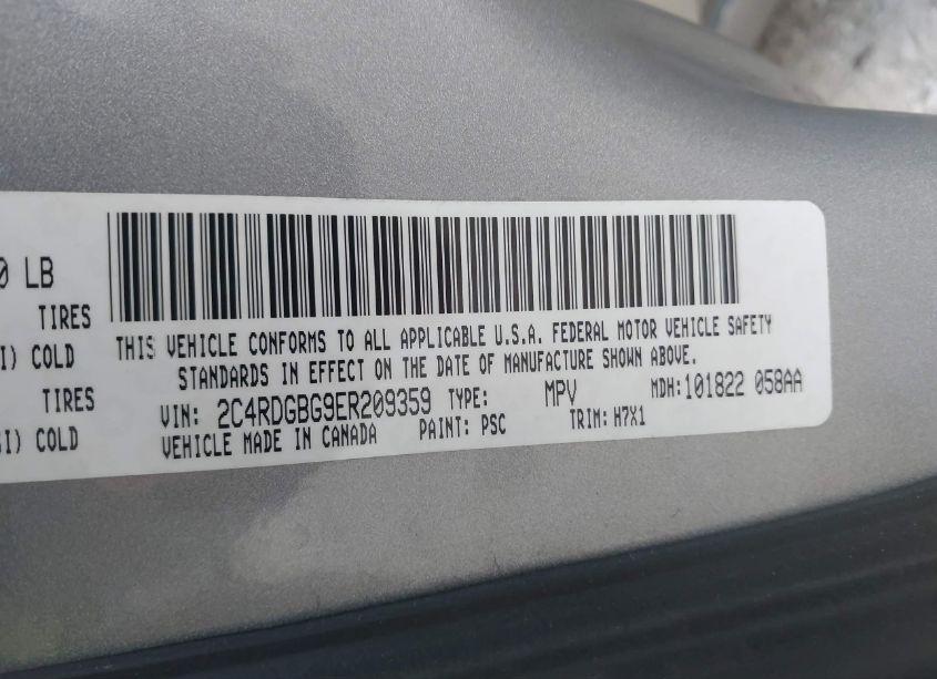 Photo 9 of 2014 Dodge Grand CARAVAN SE (VIN 2C4RDGBG9ER209359)