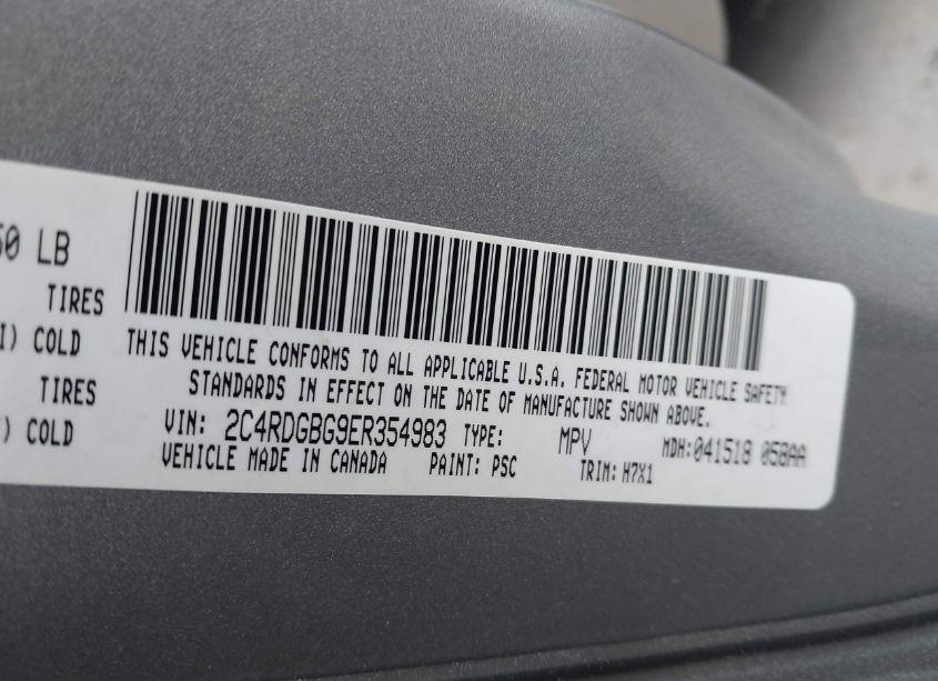 Photo 9 of 2014 Dodge Grand CARAVAN SE (VIN 2C4RDGBG9ER354983)