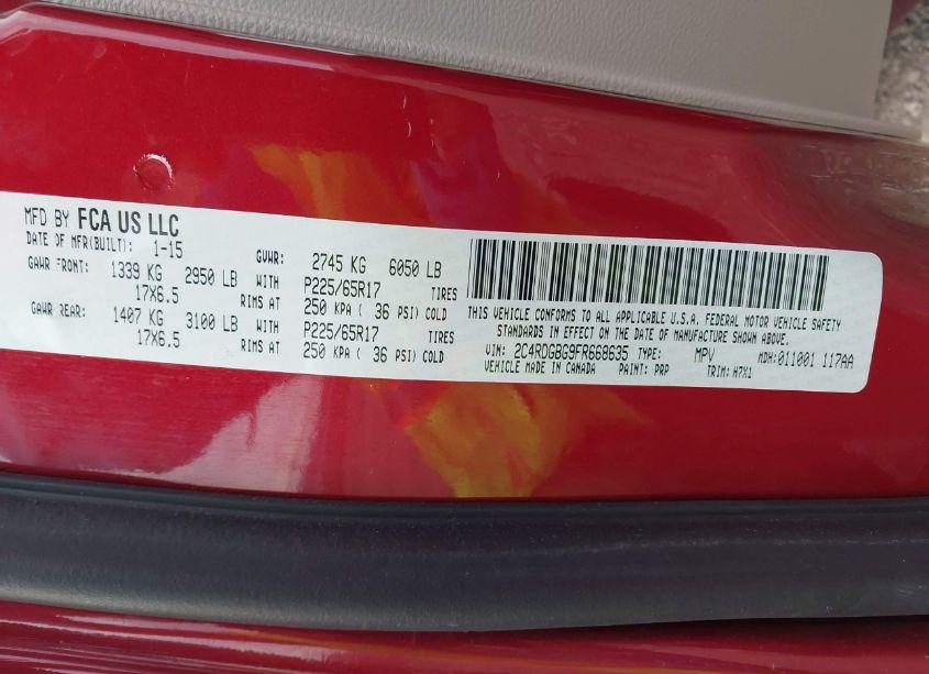 Photo 9 of 2015 Dodge Grand CARAVAN SE (VIN 2C4RDGBG9FR668635)