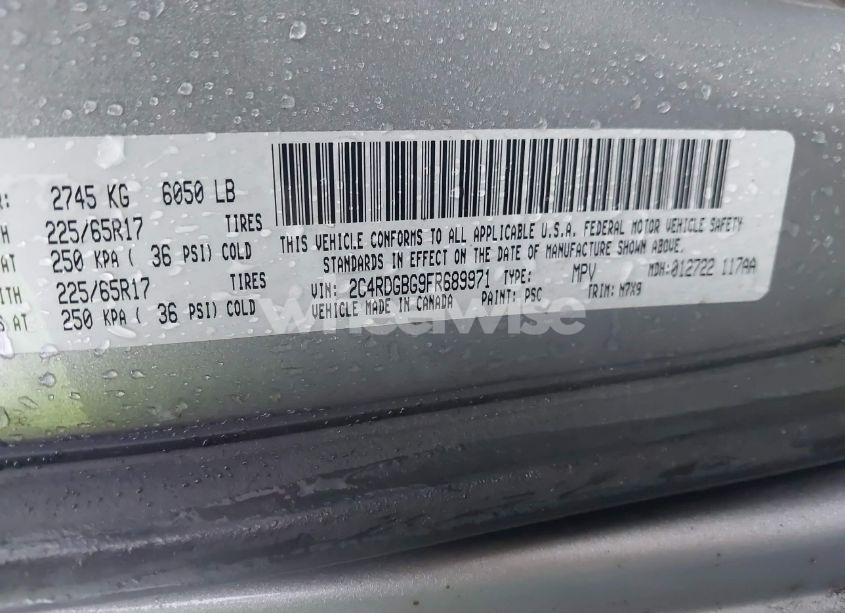 Photo 9 of 2015 Dodge Grand CARAVAN SE PLUS (VIN 2C4RDGBG9FR689971)