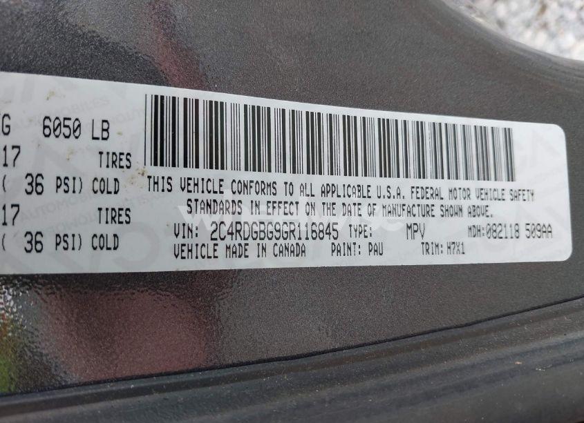 Photo 9 of 2016 Dodge Grand CARAVAN AMERICAN VALUE PKG (VIN 2C4RDGBG9GR116845)