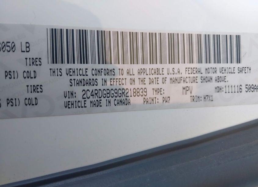 Photo 9 of 2016 Dodge Grand CARAVAN AMERICAN VALUE PKG (VIN 2C4RDGBG9GR218839)