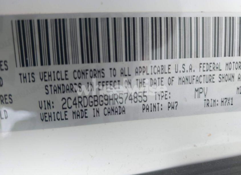 Photo 9 of 2017 Dodge Grand CARAVAN SE (VIN 2C4RDGBG9HR574855)