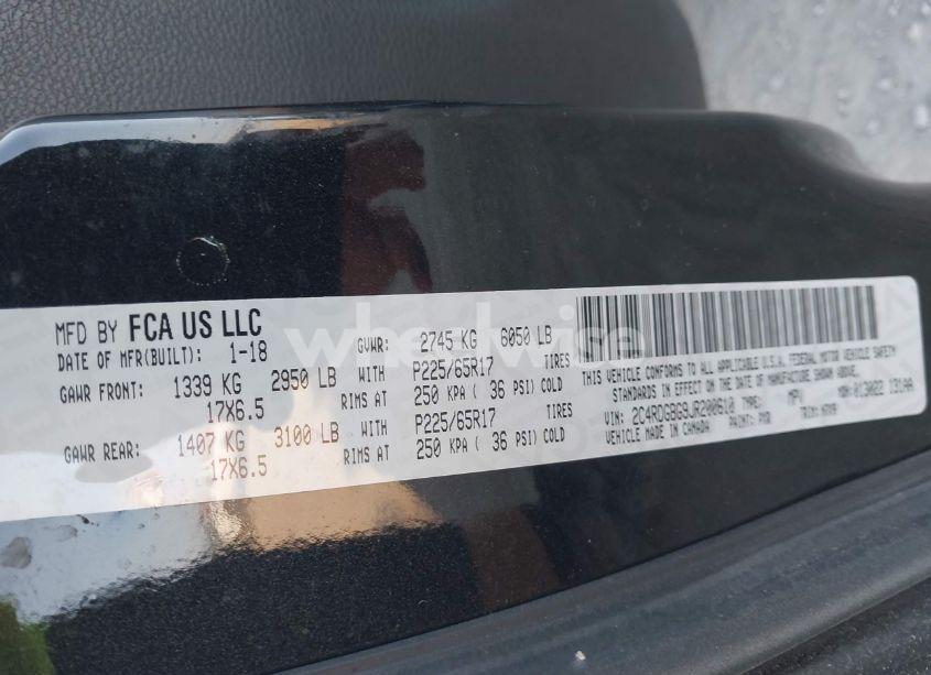 Photo 9 of 2018 Dodge Grand CARAVAN SE PLUS (VIN 2C4RDGBG9JR200610)