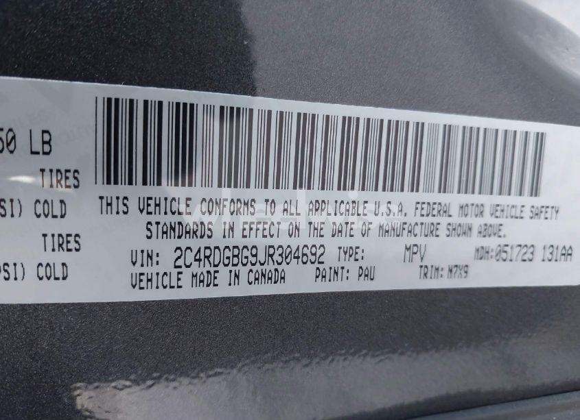 Photo 9 of 2018 Dodge Grand CARAVAN SE PLUS (VIN 2C4RDGBG9JR304692)