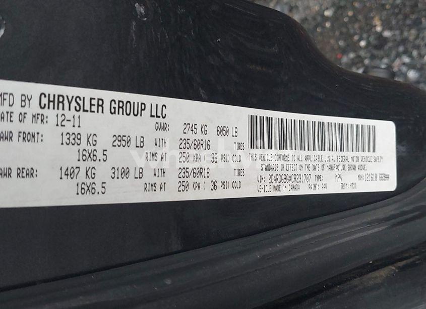 Photo 9 of 2012 Dodge Grand CARAVAN SE/AVP (VIN 2C4RDGBGXCR231707)