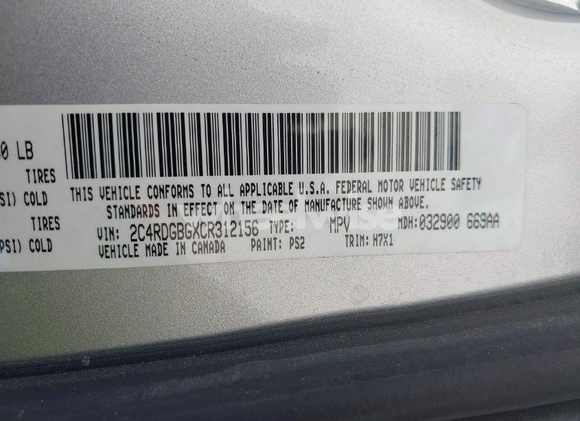 Photo 9 of 2012 Dodge Grand CARAVAN SE/AVP (VIN 2C4RDGBGXCR312156)