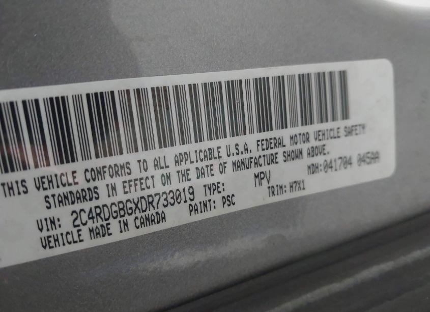 Photo 4 of 2013 Dodge Grand CARAVAN AMERICAN VALUE PKG (VIN 2C4RDGBGXDR733019)