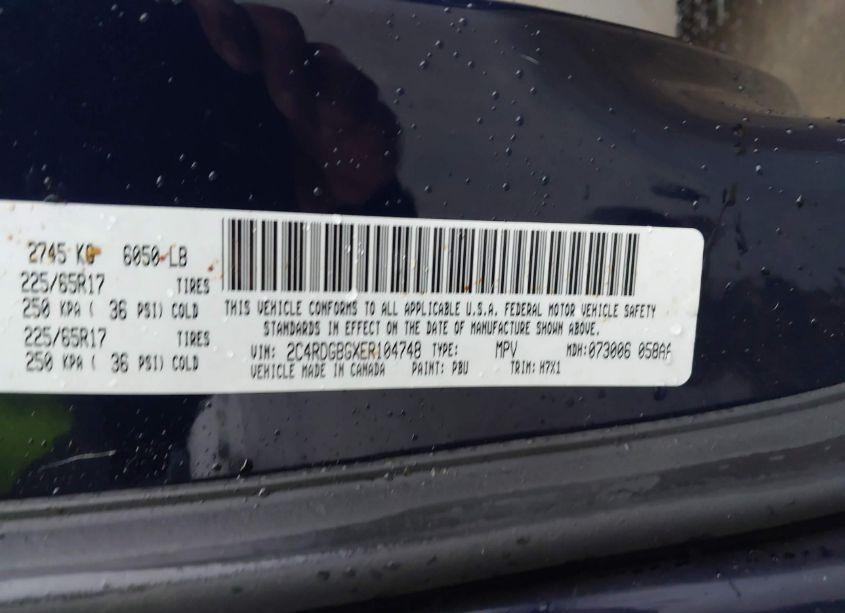 Photo 9 of 2014 Dodge Grand CARAVAN SE (VIN 2C4RDGBGXER104748)