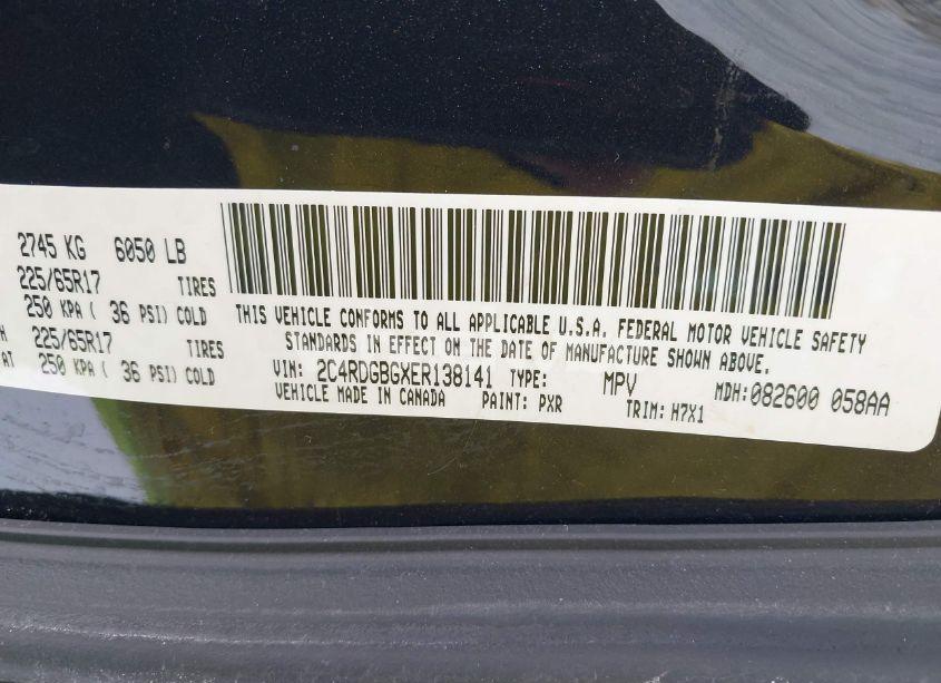 Photo 9 of 2014 Dodge Grand CARAVAN SE (VIN 2C4RDGBGXER138141)