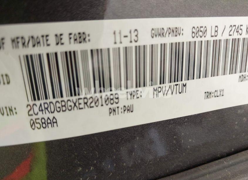 Photo 9 of 2014 Dodge Grand CARAVAN SE/SXT (VIN 2C4RDGBGXER201089)