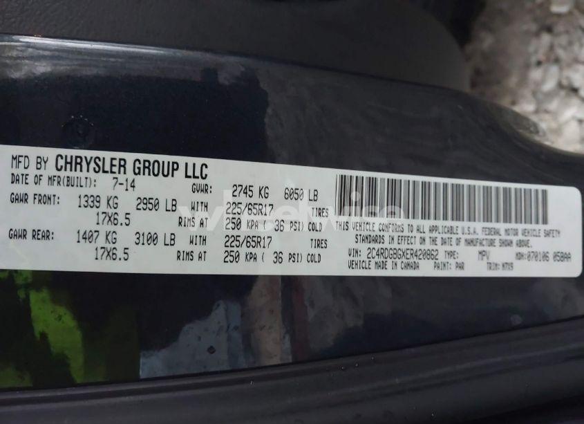 Photo 9 of 2014 Dodge Grand CARAVAN SE 30TH ANNIVERSARY (VIN 2C4RDGBGXER420862)