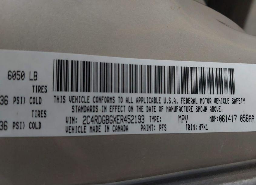 Photo 9 of 2014 Dodge Grand CARAVAN AMERICAN VALUE PKG (VIN 2C4RDGBGXER452193)