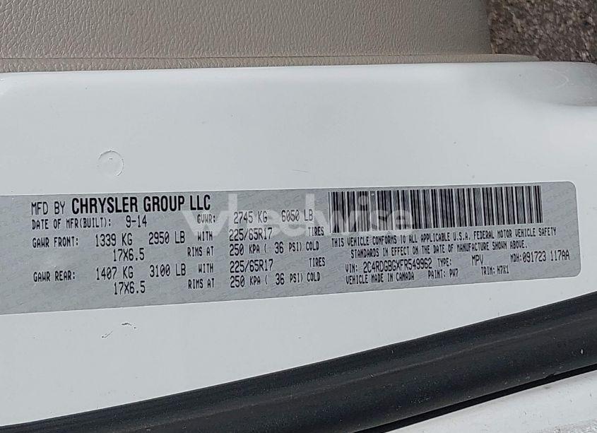 Photo 9 of 2015 Dodge Grand CARAVAN AMERICAN VALUE PKG (VIN 2C4RDGBGXFR549962)