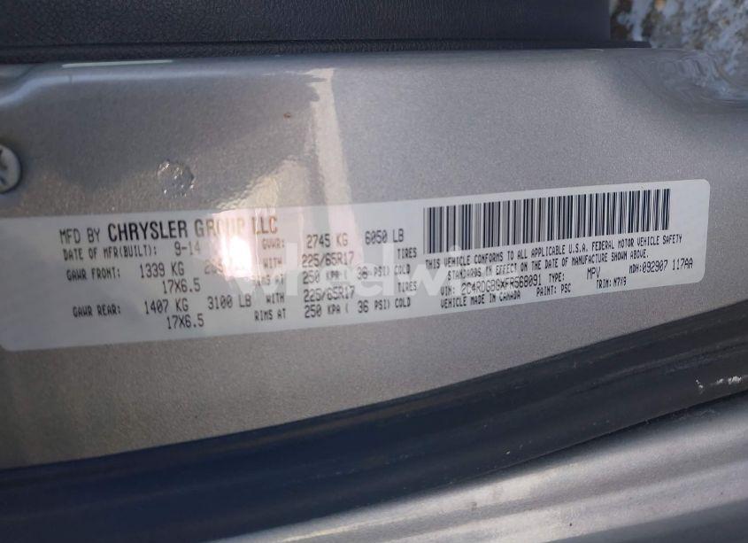 Photo 9 of 2015 Dodge Grand CARAVAN SE (VIN 2C4RDGBGXFR568091)