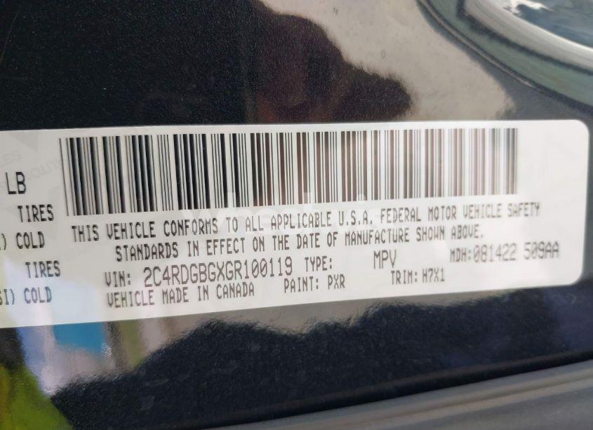 Photo 9 of 2016 Dodge Grand CARAVAN SE (VIN 2C4RDGBGXGR100119)