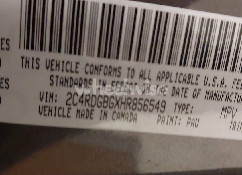 Photo 9 of 2017 Dodge Grand CARAVAN SE PLUS (VIN 2C4RDGBGXHR856549)