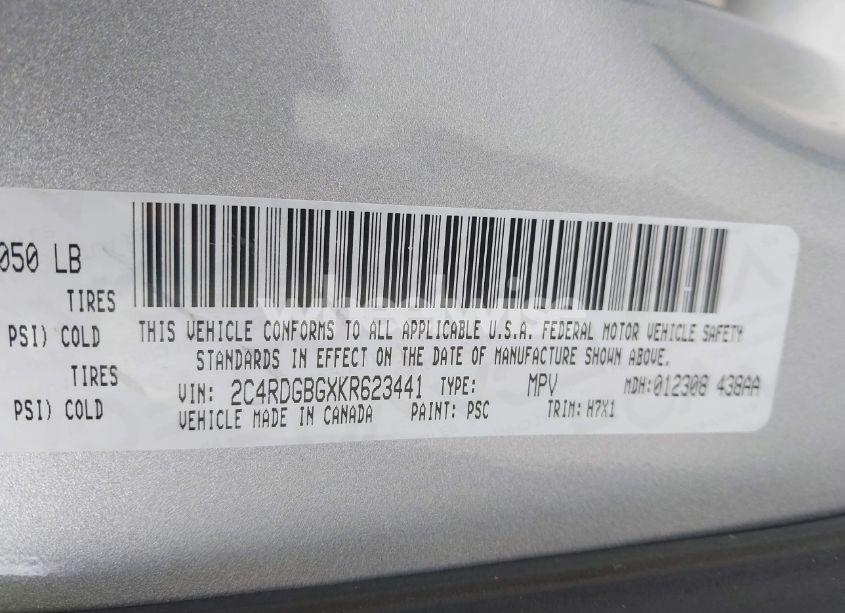 Photo 9 of 2019 Dodge Grand CARAVAN SE (VIN 2C4RDGBGXKR623441)