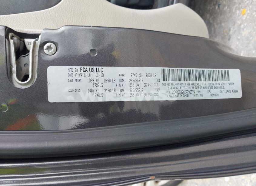 Photo 9 of 2019 Dodge Grand CARAVAN SE (VIN 2C4RDGBGXKR796974)