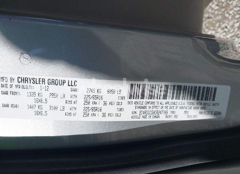 Photo 9 of 2012 Dodge Grand CARAVAN SXT (VIN 2C4RDGCG0CR247705)