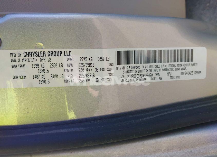 Photo 9 of 2012 Dodge Grand CARAVAN SXT (VIN 2C4RDGCG0CR329420)