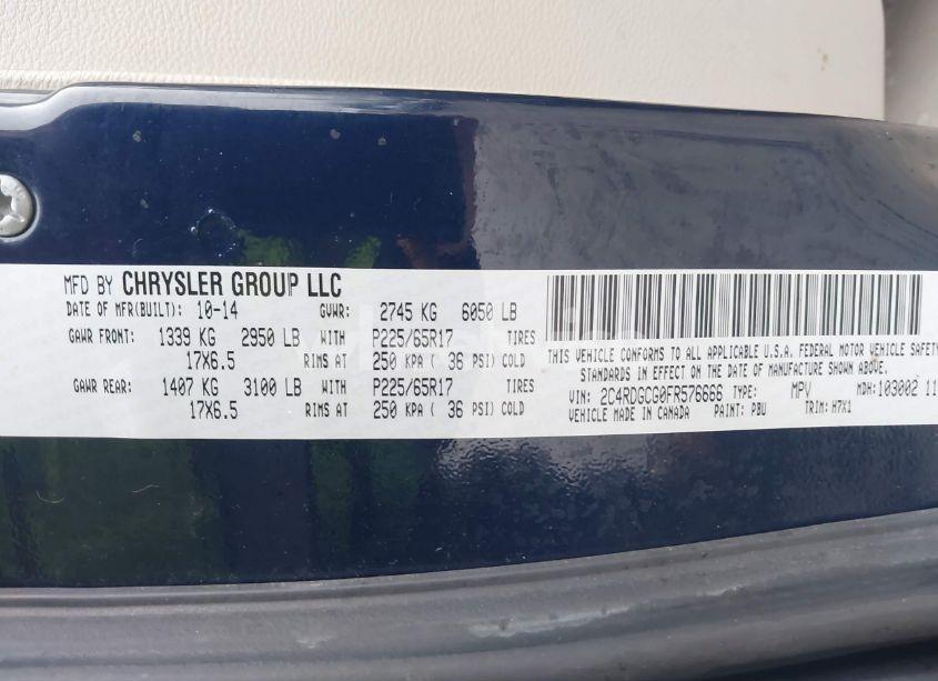 Photo 9 of 2015 Dodge Grand CARAVAN SXT (VIN 2C4RDGCG0FR576666)