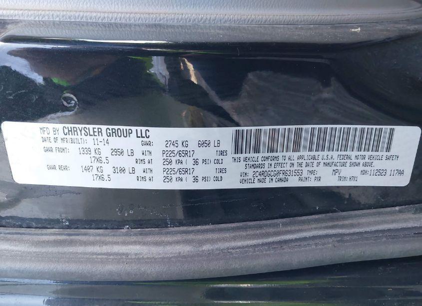 Photo 9 of 2015 Dodge Grand CARAVAN SXT (VIN 2C4RDGCG0FR631553)