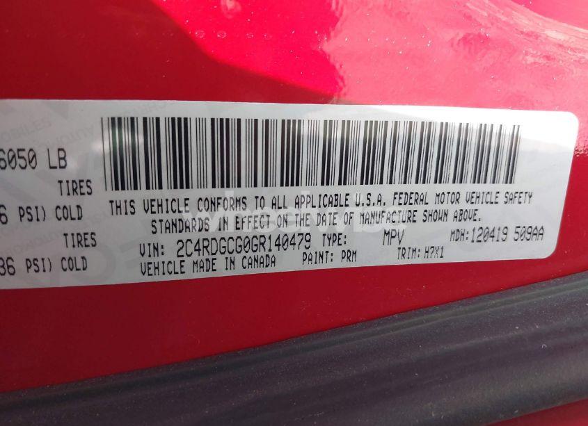 Photo 9 of 2016 Dodge Grand CARAVAN SXT (VIN 2C4RDGCG0GR140479)