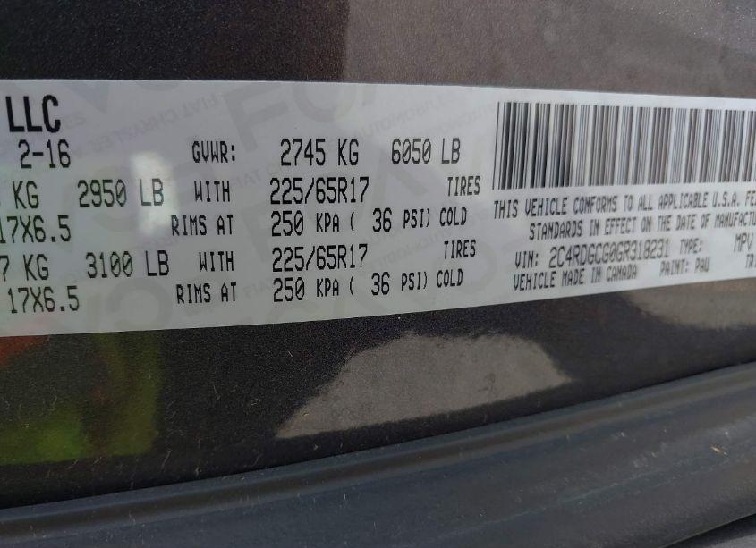 Photo 9 of 2016 Dodge Grand CARAVAN SXT (VIN 2C4RDGCG0GR318231)