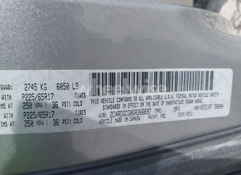 Photo 9 of 2016 Dodge Grand CARAVAN SXT (VIN 2C4RDGCG0GR366697)