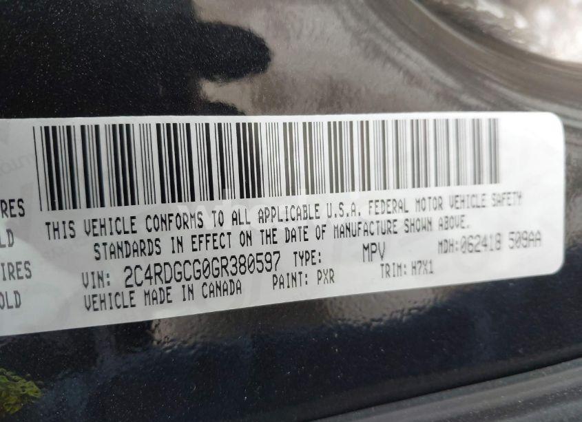 Photo 9 of 2016 Dodge Grand CARAVAN SXT (VIN 2C4RDGCG0GR380597)