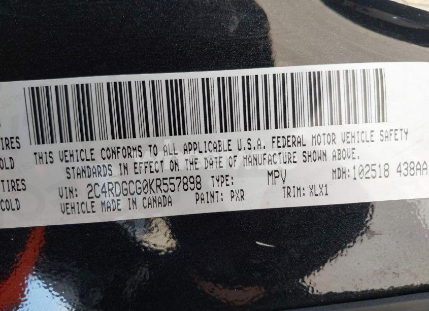 Photo 9 of 2019 Dodge Grand CARAVAN SXT (VIN 2C4RDGCG0KR557898)