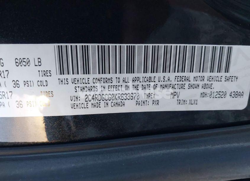 Photo 9 of 2019 Dodge Grand CARAVAN SXT (VIN 2C4RDGCG0KR633670)