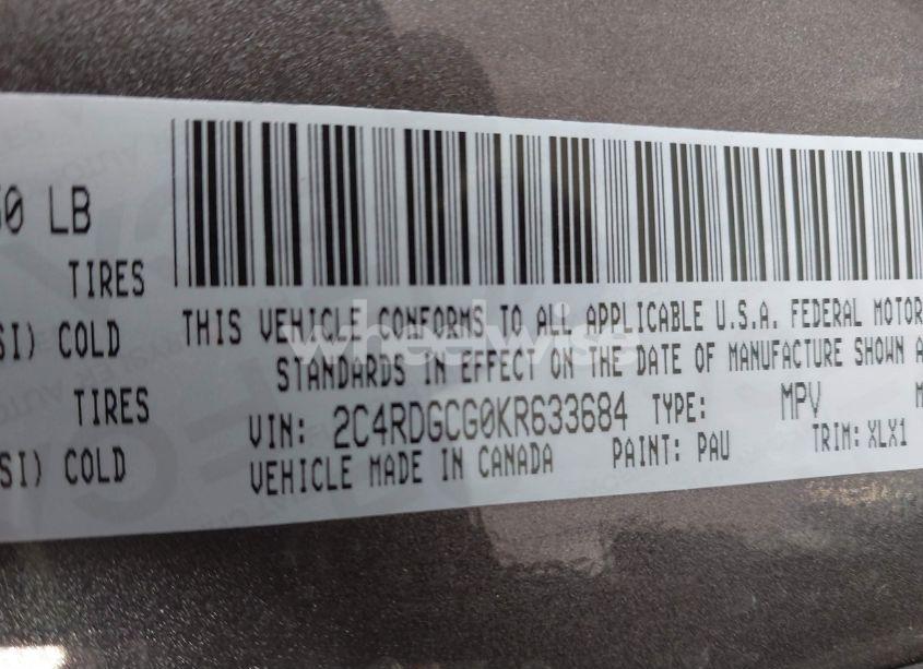 Photo 9 of 2019 Dodge Grand CARAVAN SXT (VIN 2C4RDGCG0KR633684)