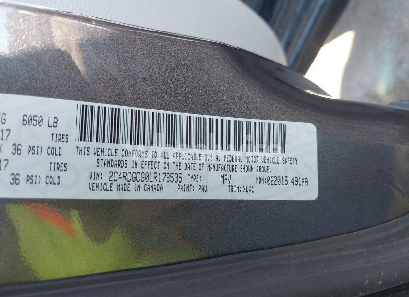 Photo 9 of 2020 Dodge Grand CARAVAN SXT (VIN 2C4RDGCG0LR179535)