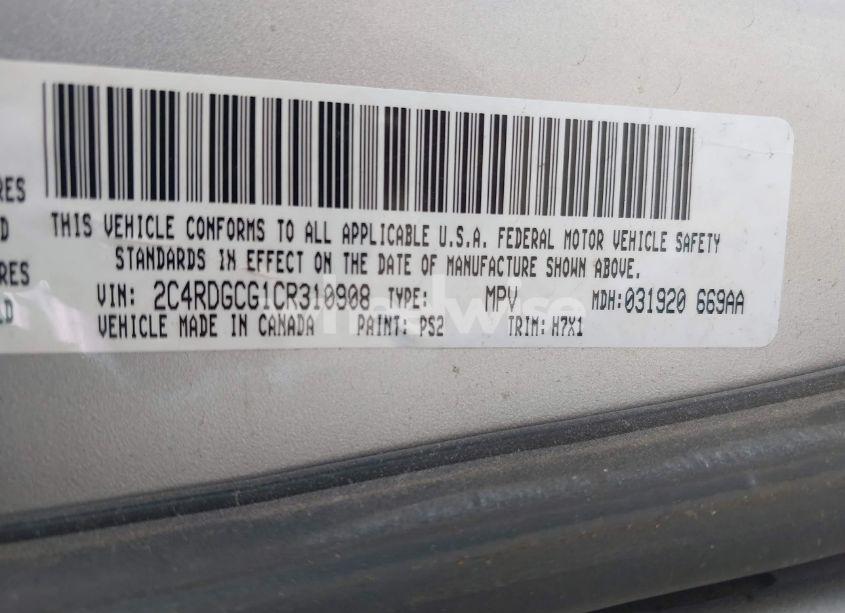 Photo 9 of 2012 Dodge Grand CARAVAN SXT (VIN 2C4RDGCG1CR310908)