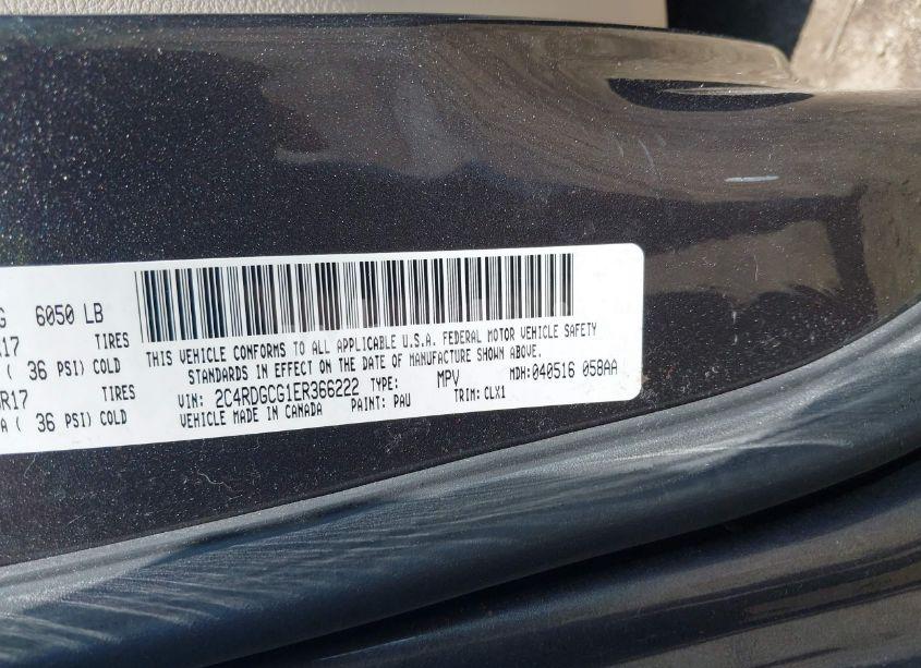 Photo 9 of 2014 Dodge Grand CARAVAN SXT 30TH ANNIVERSARY (VIN 2C4RDGCG1ER366222)