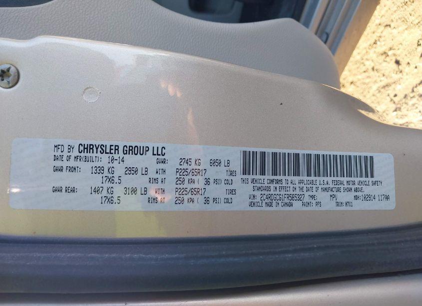 Photo 9 of 2015 Dodge Grand CARAVAN SXT (VIN 2C4RDGCG1FR585327)