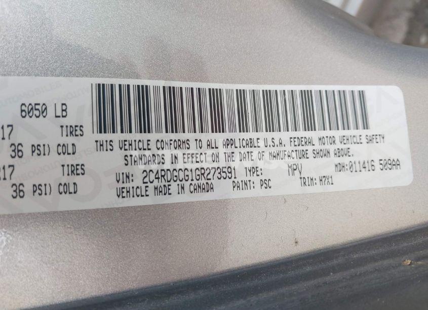 Photo 9 of 2016 Dodge Grand CARAVAN SXT (VIN 2C4RDGCG1GR273591)